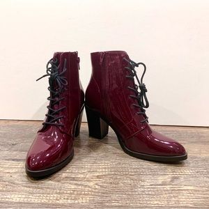 Burgundy Heeled Ankle Boots